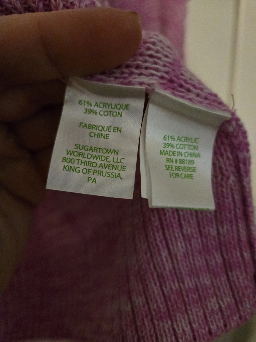 Lilly Pulitzer Pink Lavender Crewneck Sweater with Sleeve Button Detail - Picture 3 of 4